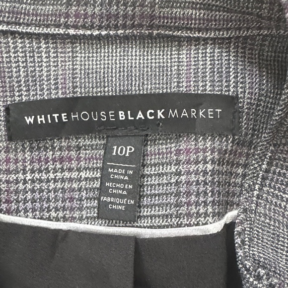 White House Black Market Charcoal Checkered Blazer - Picture 2 of 6